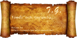Tomásch Gergely névjegykártya